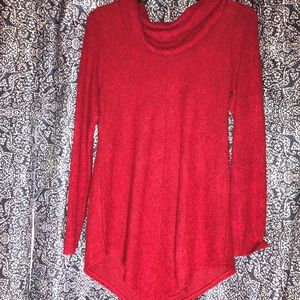 Red V Cowl Neck sweater